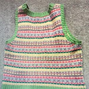 Colorful Striped Knit Sweater Vest